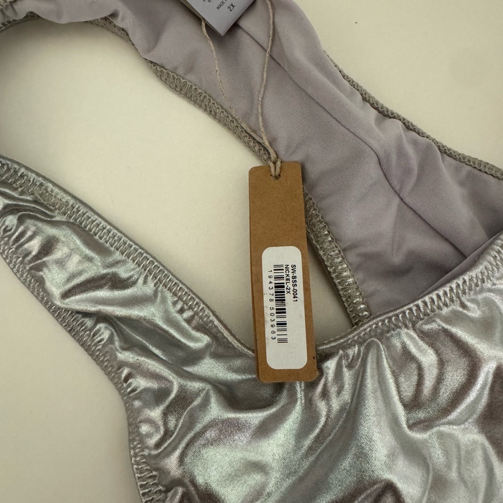 Skim swim metallic biker suit